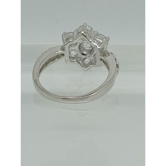 4.06CT Vintage White Gold Plated Floral Cluster Cocktail Engagement Ring Size 6 - Picture 4 of 8